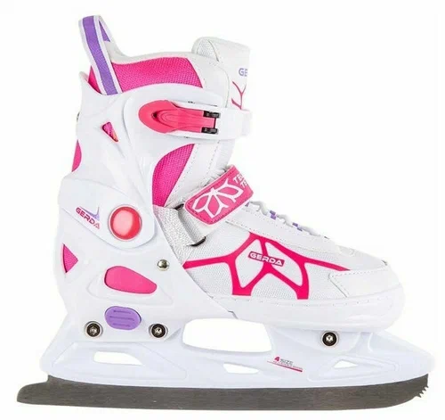картинка Детские раздвижные коньки Tech Team Gerda (белый/ розовый) | велосалон Драйв г. Липецк